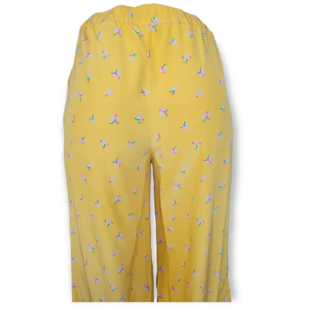 Paris Atelier & Other Stories Wide Leg Pants Women's Size 4 Yellow Cropped‎ - Picture 8 of 11
